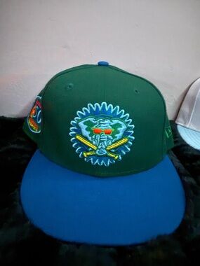 New Era Green and Blue Embroidered Baseball Cap